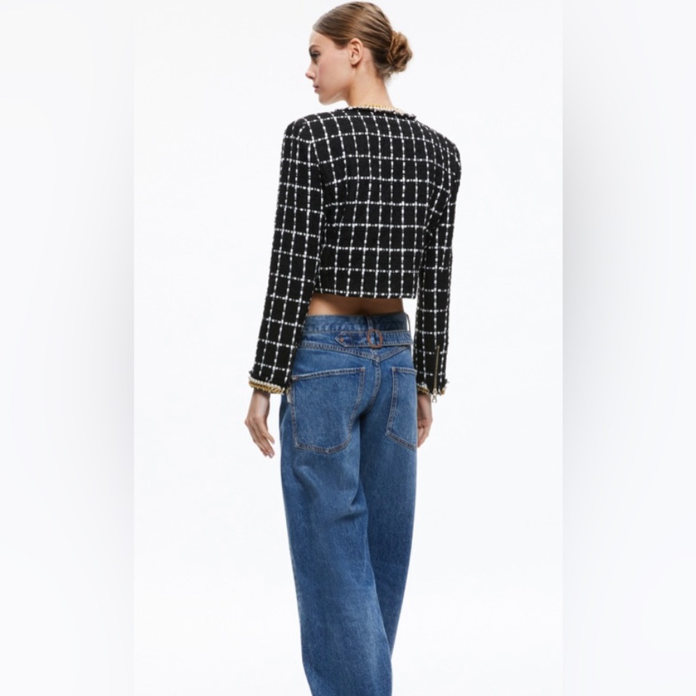 Alice + Olivia Sabina Threaded Windowpane Jacket - Picture 7 of 14